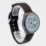 Croton Automatic Chronograph Watch Day/Date Valjoux 7750 25J 41mm Black PVD Case