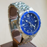 TISSOT Seastar Chronograph Watch Blue Dial & Bezel ALL S.S. T066417A Quartz Wristwatch