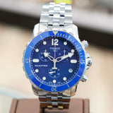 TISSOT Seastar Chronograph Watch Blue Dial & Bezel ALL S.S. T066417A Quartz Wristwatch