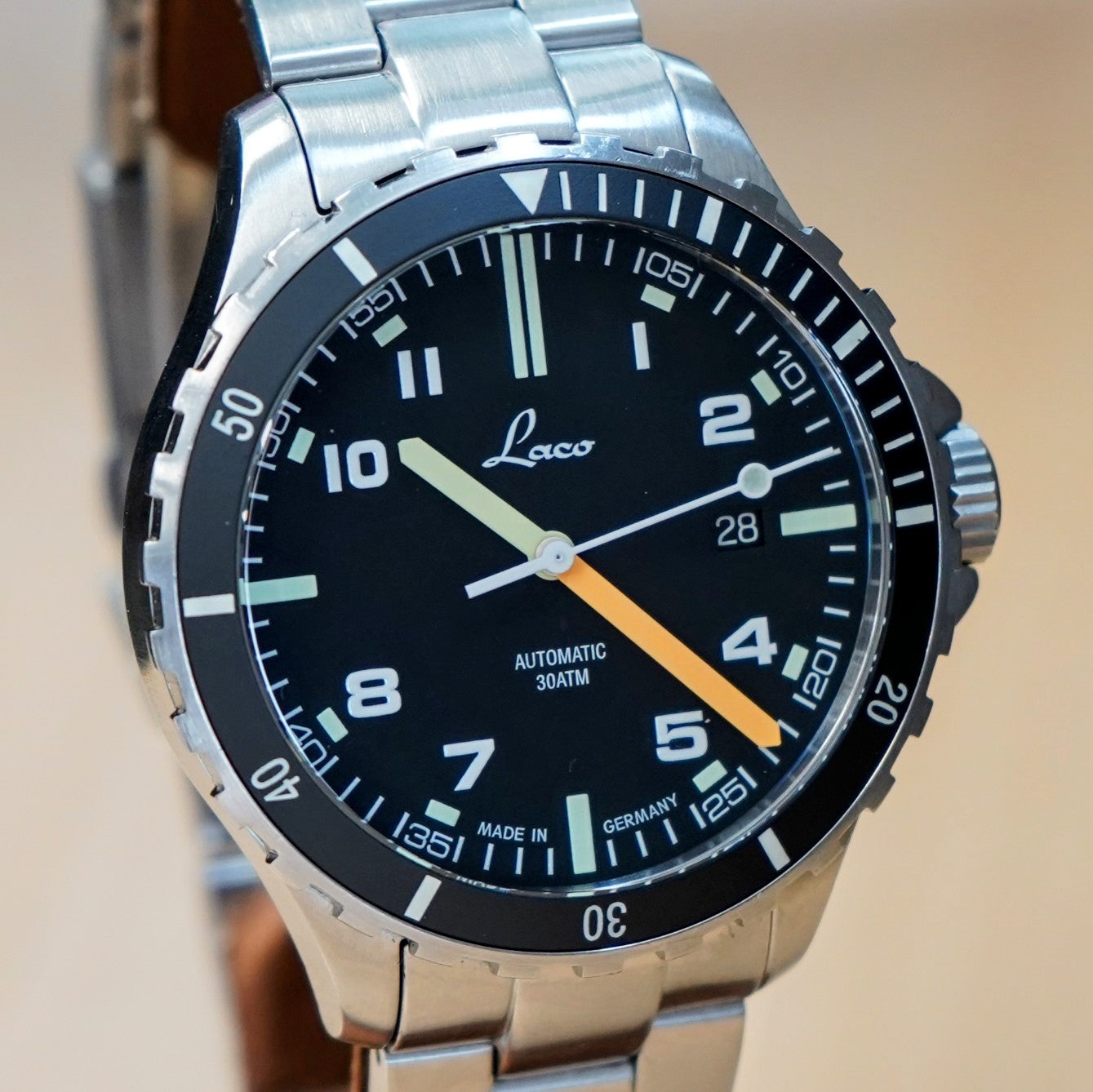 LACO Automatic Diver Watch Himalaya 42 MB 30ATM Wristwatch 862106