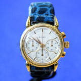 A.E.W.C. Chronograph Watch 18K Gold 17 Jewels Display Back 15108.2 - Lemania Movement