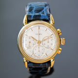 A.E.W.C. Chronograph Watch 18K Gold 17 Jewels Display Back 15108.2 - Lemania Movement