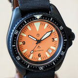 NOS 1980s MWC MIL DIVER Automatic Watch British Military Issue 0555/6645-02 ETA 2824-2 25 Jewels