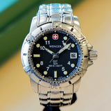 WENGER GST SEA Diver Watch 200M / 660FT Date ALL S.S. Quartz Wristwatch - 259.0419 - Ref. 78529