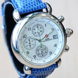 MICHELE CSX Chronograph Watch MOP Dial Ladies Wristwatch ALL S.S. & Original Strap