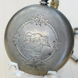 Circa 1860s M. J. TOBIAS Liverpool Pocket Watch Silver Hunter Case Key Wind Key Set England Made