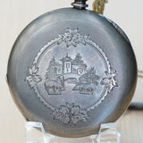 Circa 1860s M. J. TOBIAS Liverpool Pocket Watch Silver Hunter Case Key Wind Key Set England Made