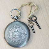 Circa 1860s M. J. TOBIAS Liverpool Pocket Watch Silver Hunter Case Key Wind Key Set England Made