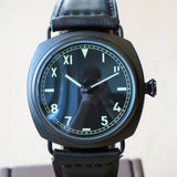 "PILOT MILITARY" Homage Watch Black California Dial Display Back Wristwatch 45mm