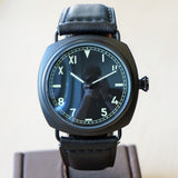 "PILOT MILITARY" Homage Watch Black California Dial Display Back Wristwatch 45mm