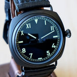 "PILOT MILITARY" Homage Watch Black California Dial Display Back Wristwatch 45mm