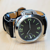 Military Style Mechanical Watch Cushion Display Case Back Wristwatch 44mm