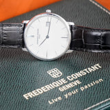 FREDERIQUE CONSTANT Slimline Watch FC-220S5S6 Date Wristwatch ALL Original Double Box!