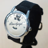 Vintage LOUVIC Direct Read Watch Jump Hour "Stan Spiegel" Swiss Made Wristwatch