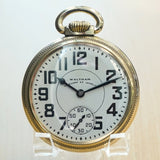 1949 WALTHAM Vanguard Railroad Pocket Watch 23 Jewels Model 1908 Adjusted 16s