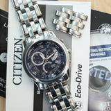 CITIZEN Eco-Drive Chandler Watch BL8004-53E Perpetual Calendar Wristwatch ALL S.S. - Boxes!