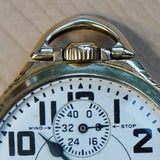 1934 ELGIN B.W. Raymond Pocket Watch 16s Railroad Wind Indicator 23 Jewels