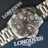 LONGINES Hydroconquest Automatic Watch L3.782.4 43mm Gray Ceramic Diver Wristwatch