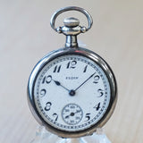 1926 ELGIN Ladies Pocket Watch 3/0s Grade 465 15 Jewels 925 Sterling Silver Case