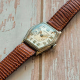 1929 Illinois Ensign Art Deco Watch 15 Jewels Grade 903 Sub-second 14K White GF