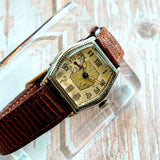 1929 Illinois Ensign Art Deco Watch 15 Jewels Grade 903 Sub-second 14K White GF