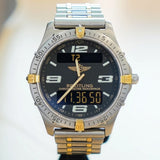 BREITLING Aerospace Navimeter Watch F75362 Perpetual Alarm Wristwatch Titanium & Gold - IN BOX!