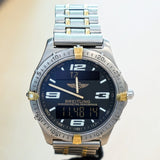 BREITLING Aerospace Navimeter Watch F75362 Perpetual Alarm Wristwatch Titanium & Gold - IN BOX!