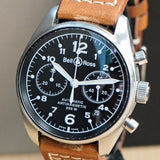 BELL & ROSS Vintage 126 Military Watch Automatic Chronograph Wristwatch - 126.A-S12199 Double Box & Papers