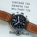 BELL & ROSS Vintage 126 Military Watch Automatic Chronograph Wristwatch - 126.A-S12199 Double Box & Papers