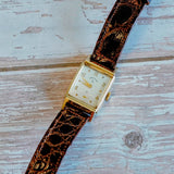 Vintage Lord Elgin DuraPower 14K Gold Watch 22x29mm Original Strap & Buckle