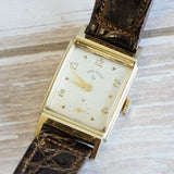 Vintage Lord Elgin DuraPower 14K Gold Watch 22x29mm Original Strap & Buckle