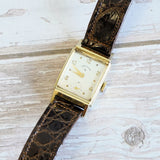 Vintage Lord Elgin DuraPower 14K Gold Watch 22x29mm Original Strap & Buckle