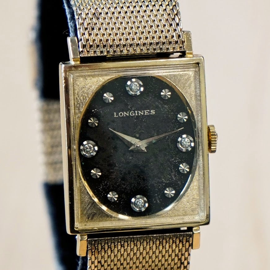 Vintage LONGINES Watch 3007-528 Tuxedo Diamond Dial 528 10K