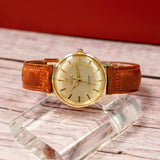Vintage Omega Seamaster De Ville Automatic Watch 14K Gold Swiss Made Wristwatch