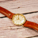 Vintage Omega Seamaster De Ville Automatic Watch 14K Gold Swiss Made Wristwatch