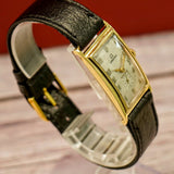 1930 Omega Tank Case Watch 17 Jewels Swiss Made Wristwatch 14K Yellow Gold