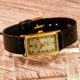 1930 Omega Tank Case Watch 17 Jewels Swiss Made Wristwatch 14K Yellow Gold
