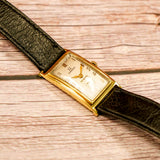 1930 Omega Tank Case Watch 17 Jewels Swiss Made Wristwatch 14K Yellow Gold