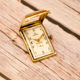 1930 Omega Tank Case Watch 17 Jewels Swiss Made Wristwatch 14K Yellow Gold