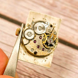 1930 Omega Tank Case Watch 17 Jewels Swiss Made Wristwatch 14K Yellow Gold