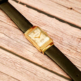 1942 LeCoultre Tank Case Mechanical Watch 14K Gold Swiss Made Wristwatch 20x35mm