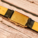 1942 LeCoultre Tank Case Mechanical Watch 14K Gold Swiss Made Wristwatch 20x35mm