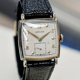 Vintage HAMILTON Dyson Watch 17 Jewels Grade 747 Square Case & Fancy Lugs - 14K GF