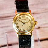 Vintage Jules Jurgensen Watch 17 Jewels 29mm Swiss Made Wristwatch 14K Gold