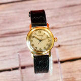 Vintage Jules Jurgensen Watch 17 Jewels 29mm Swiss Made Wristwatch 14K Gold