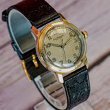 Vintage Jules Jurgensen Watch 17 Jewels 29mm Swiss Made Wristwatch 14K Gold