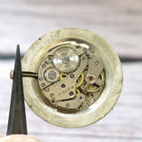 Vintage Geneva 17 Jewels Dress Watch 14K White Gold 33mm Swiss Made Wristwatch
