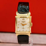 1951 Longines Dress Watch 14K Yellow Gold Fancy Lugs Swiss Made Wristwatch