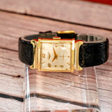 1951 Longines Dress Watch 14K Yellow Gold Fancy Lugs Swiss Made Wristwatch