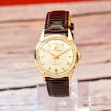 Vintage Girard Perregaux Gyromatic 14K Gold Watch 34mm Fancy Lugs Swiss Made